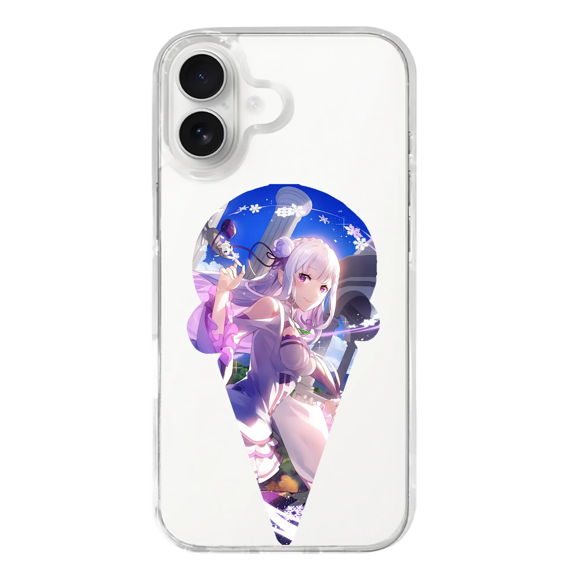 リゼロ グッズ エミリア - iPhone 17シリーズ 透明スマホケース – 薄型・耐衝撃・精密フィット保護カバー